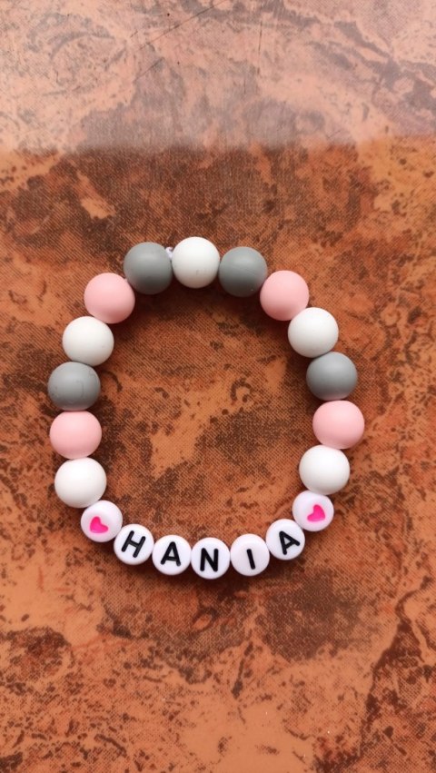 BRANSOLETKA Z IMIENIEM DO SZKOŁY DZIEŃ KOBIET DZIEŃ DZIECKA PRZEDSZKOLAKA