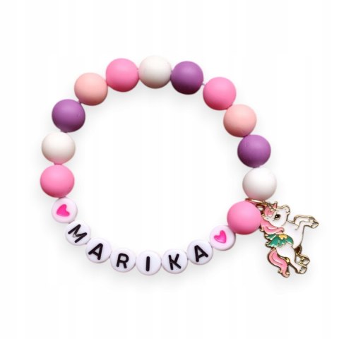 BRANSOLETKA Z IMIENIEM DO SZKOŁY DZIEŃ KOBIET DZIEŃ DZIECKA PRZEDSZKOLAKA