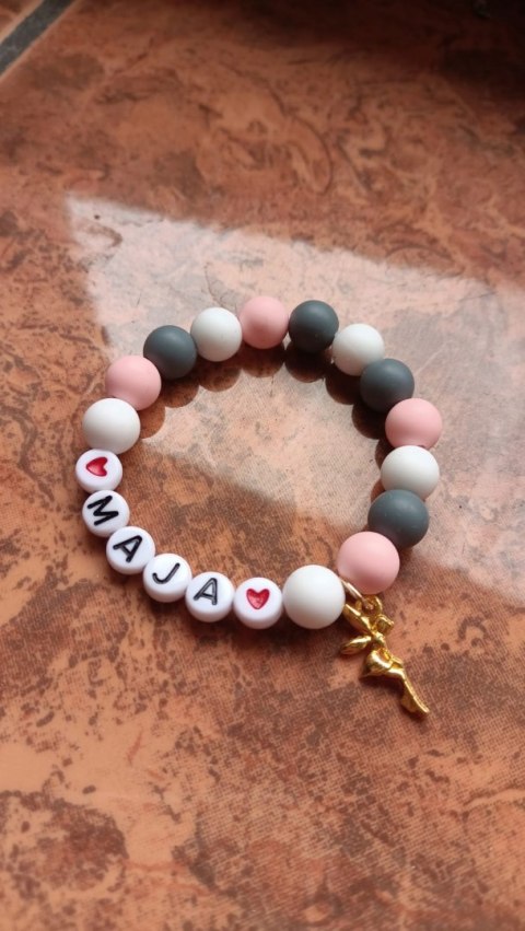 BRANSOLETKA Z IMIENIEM DO SZKOŁY DZIEŃ KOBIET DZIEŃ DZIECKA PRZEDSZKOLAKA