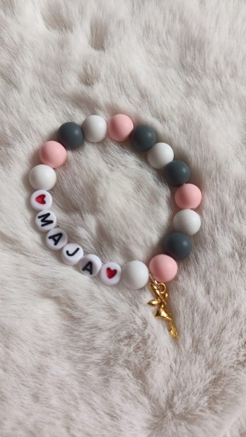 BRANSOLETKA Z IMIENIEM DO SZKOŁY DZIEŃ KOBIET DZIEŃ DZIECKA PRZEDSZKOLAKA