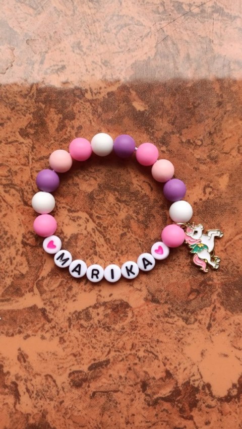 BRANSOLETKA Z IMIENIEM DO SZKOŁY DZIEŃ KOBIET DZIEŃ DZIECKA PRZEDSZKOLAKA