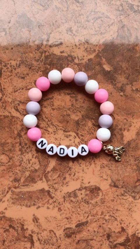 BRANSOLETKA Z IMIENIEM DO SZKOŁY DZIEŃ KOBIET DZIEŃ DZIECKA PRZEDSZKOLAKA