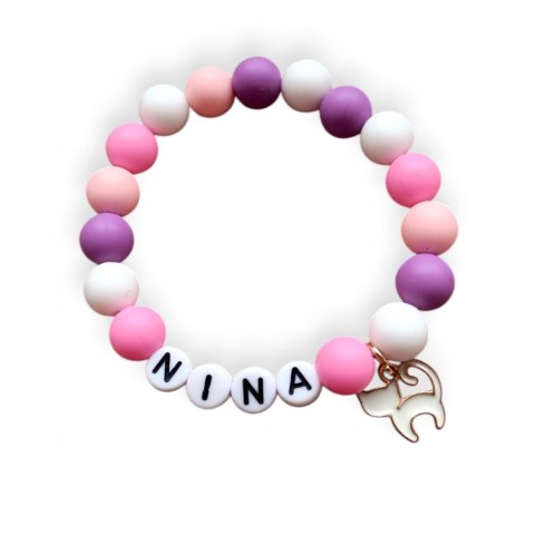 BRANSOLETKA Z IMIENIEM DO SZKOŁY DZIEŃ KOBIET DZIEŃ DZIECKA PRZEDSZKOLAKA