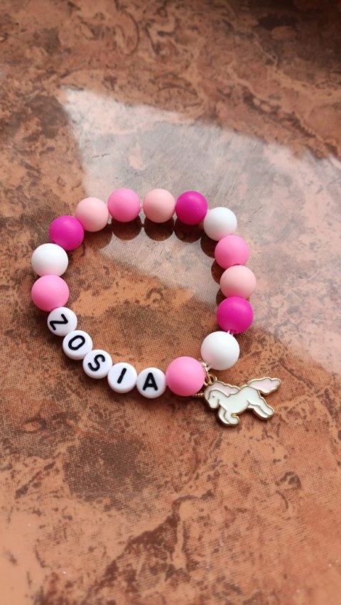 BRANSOLETKA Z IMIENIEM DO SZKOŁY DZIEŃ KOBIET DZIEŃ DZIECKA PRZEDSZKOLAKA