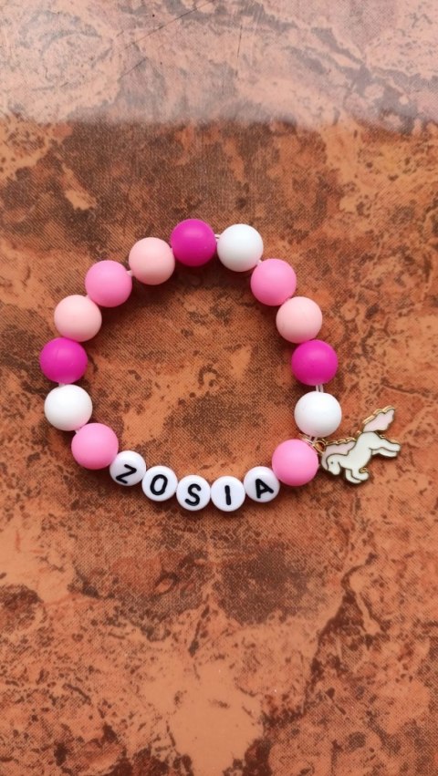 BRANSOLETKA Z IMIENIEM DO SZKOŁY DZIEŃ KOBIET DZIEŃ DZIECKA PRZEDSZKOLAKA