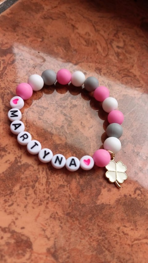 BRANSOLETKA Z IMIENIEM DO SZKOŁY DZIEŃ KOBIET DZIEŃ DZIECKA ŻŁOBKA