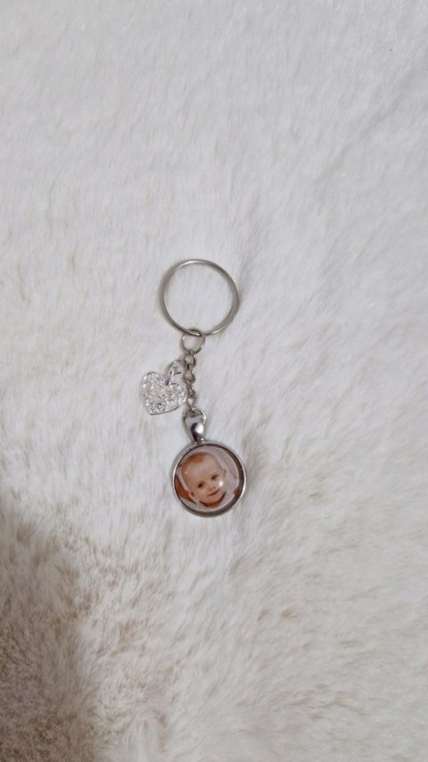 BRELOK DO KLUCZY BRELOCZEK ZE ZDJĘCIEM PREZENT UPOMINEK DLA DZIADKA BABCI