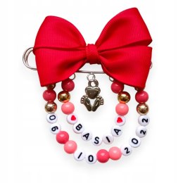 Broszka do wózka agrafka z imieniem i datą urodzenia dziecka