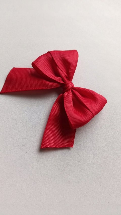 Czerwona kokardka na święta do wózka na prezent + agrafka