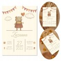 Metryczka Personalizowana Dla Dziecka A4 BEZ RAMKI Prezent Chrzest Urodziny