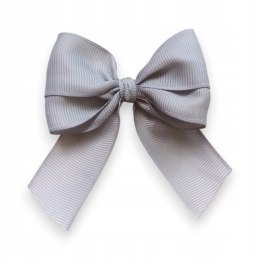 Szara kokardka na święta do wózka na prezent + agrafka