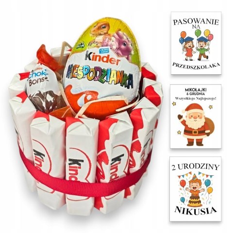 TORT KINDER JAJO UPOMINEK PREZENT URODZINY MIKOŁAJKI ŚWIĘTA SZKOŁA