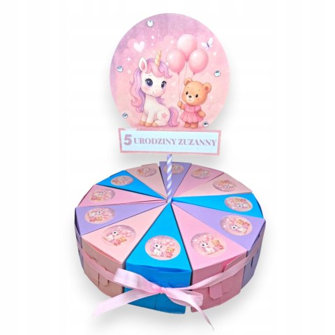 TORT PAPIEROWY NA URODZINY DO PRZEDSZKOLA DO SAMODZIELNEGO ZŁOŻENIA RÓŻOWY