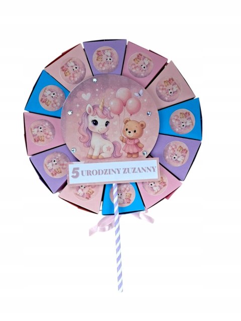 TORT PAPIEROWY NA URODZINY DO PRZEDSZKOLA DO SAMODZIELNEGO ZŁOŻENIA RÓŻOWY