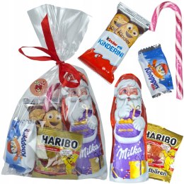 UPOMINEK ZESTAW Z MIKOŁAJEM NA ŚWIETA MIKOŁAJKI KINDER DLA DZIECI SŁODYCZE