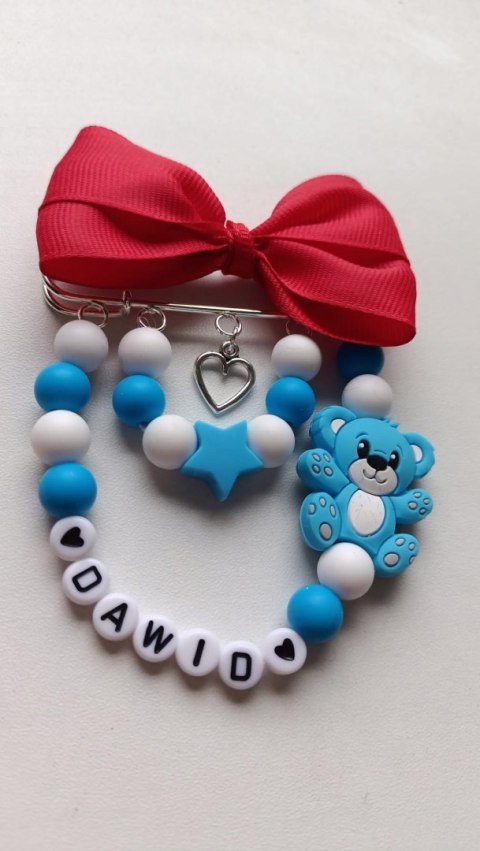 ZAWIESZKA DO WÓZKA Z IMIENIEM DLA CHŁOPCA MIŚ 4 niebieski