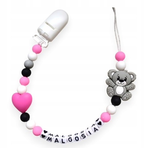 ZAWIESZKA SILIKONOWA DO SMOCZKA Z KLIPSEM 27 KOLORÓW do wyboru Z IMIENIEM