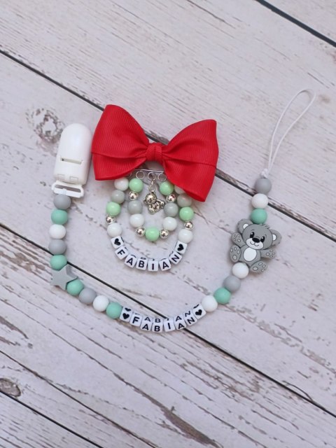 ZESTAW Łańcuszek do smoczka+ zawieszka do wózka