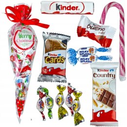 ZESTAW SŁODYCZY RÓG OBFITOŚCI KINDER NA MIKOŁAJKI ŚWIĘTA DO SZKOŁY