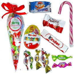 ZESTAW SŁODYCZY RÓG OBFITOŚCI KINDER NA MIKOŁAJKI ŚWIĘTA NA PREZENT DZIECI