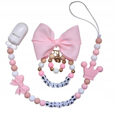 ZESTAW Zawieszka do smoczka + wózka PREZENT KORONA