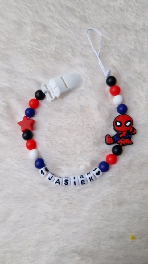 Zawieszka silikonowa SPIDERMAN dla chłopca z imieniem