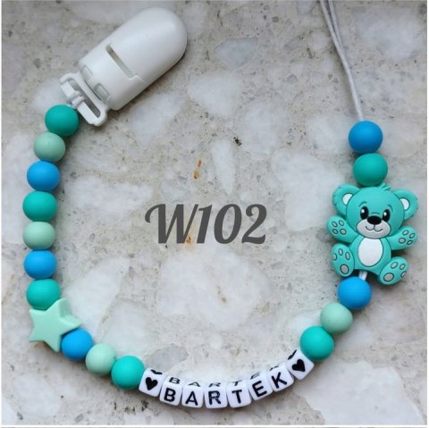 Zawieszka silikonowa do smoczka dla chłopca MIŚ 1