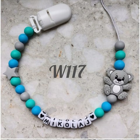 Zawieszka silikonowa do smoczka dla chłopca MIŚ 3