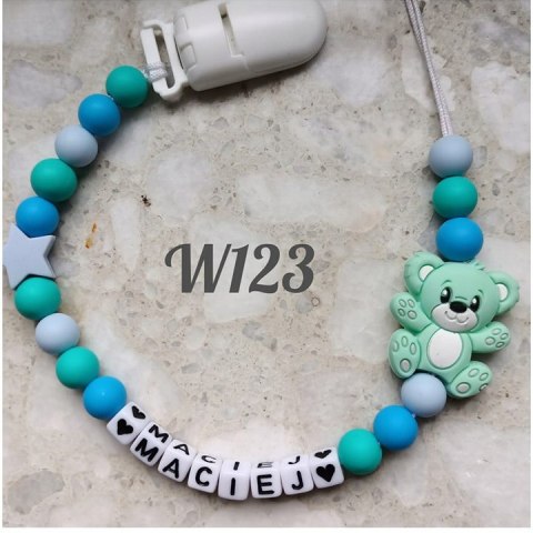 Zawieszka silikonowa do smoczka dla chłopca MIŚ 6