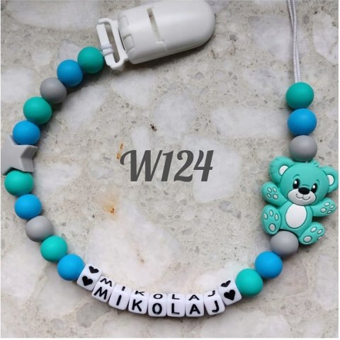 Zawieszka silikonowa do smoczka dla chłopca MIŚ 7