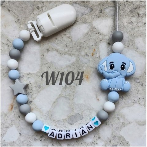 Zawieszka silikonowa do smoczka dla chłopca SŁOŃ 1