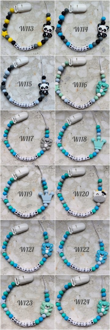 Zawieszka silikonowa do smoczka gryzaka z imieniem