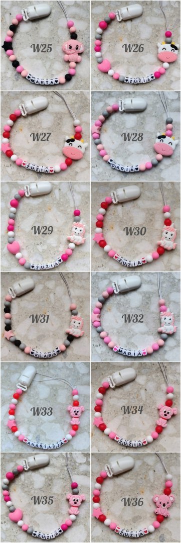 Zawieszka silikonowa do smoczka z imieniem AUTO