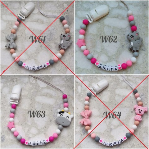 Zawieszka silikonowa do smoczka z imieniem AUTO