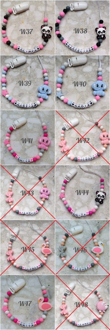 Zawieszka silikonowa do smoczka z imieniem niebieski balon