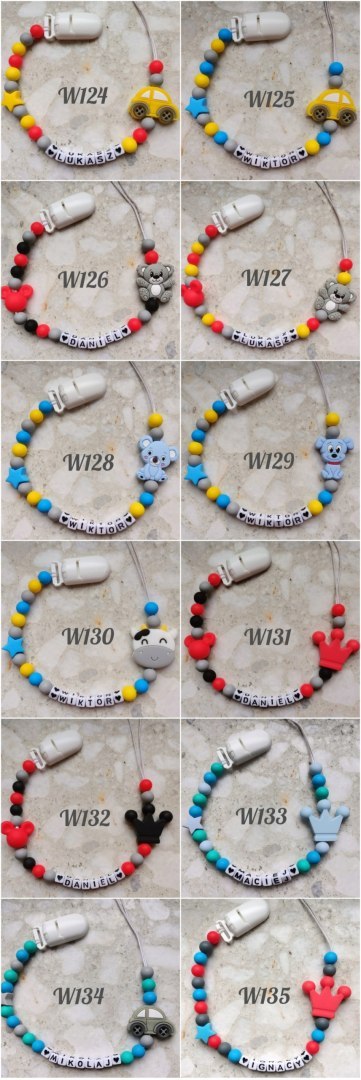 Zawieszka silikonowa do smoczka z imieniem niebieski balon