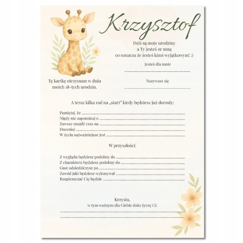 ANKIETA NA URODZINY PAMIĄTKA URODZINOWA DLA GOŚCI DLA CHŁOPCA DOBRE RADY