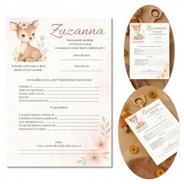 ANKIETA NA URODZINY PAMIĄTKA URODZINOWA dla GOŚCI DZIEWCZYNKI DOBRE RADY