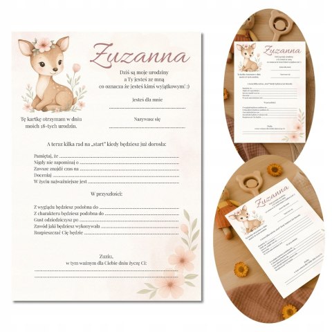 ANKIETA NA URODZINY PAMIĄTKA URODZINOWA dla GOŚCI DZIEWCZYNKI DOBRE RADY