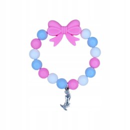 BRANSOLETKA Z KORALIKÓW SILIKONOWYCH Z ZAWIESZKĄ I KOKARDKĄ DLA DZIECKA 1