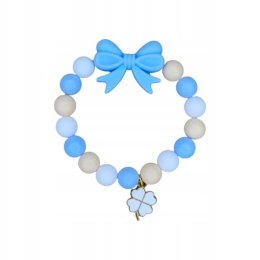 BRANSOLETKA Z KORALIKÓW SILIKONOWYCH Z ZAWIESZKĄ I KOKARDKĄ DLA DZIECKA 3