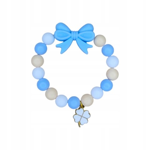 BRANSOLETKA Z KORALIKÓW SILIKONOWYCH Z ZAWIESZKĄ I KOKARDKĄ DLA DZIECKA 3