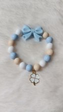 BRANSOLETKA Z KORALIKÓW SILIKONOWYCH Z ZAWIESZKĄ I KOKARDKĄ DLA DZIECKA 3
