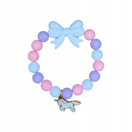 BRANSOLETKA Z KORALIKÓW SILIKONOWYCH Z ZAWIESZKĄ I KOKARDKĄ DLA DZIECKA 4