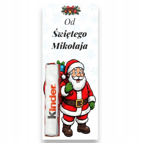 BILECIK ŚWIĄTECZNY KINDEREK OD MIKOŁAJA DLA DZIECI PODZIEKOWANIE DO SZKOŁY
