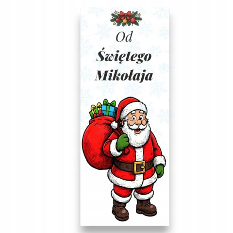 BILECIK ŚWIĄTECZNY KINDEREK OD MIKOŁAJA DLA DZIECI PODZIEKOWANIE DO SZKOŁY