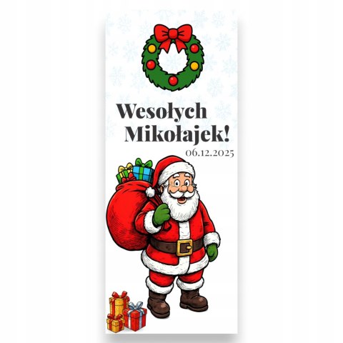BILECIK ŚWIĄTECZNY KINDEREK WESOŁYCH ŚWIĄT DLA DZIECI PODZIEKOWANIE MIKOŁAJ