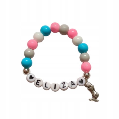 BRANSOLETKA RÓŻOWA Z IMIENIEM różowa PREZENT