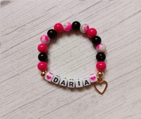 BRANSOLETKA Z IMIENIEM z koralików dla dziecka