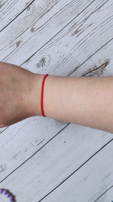 Bransoletka CZERWONA sznurkowa REGULOWANA od 16 do 32 cm WALENTYNKI